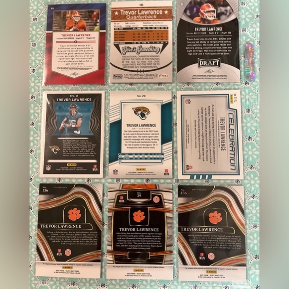 Trevor Lawerence, 🏈 NFL Football Cards, Collection of 9 Cards - Multi Brands - Picture 2 of 2